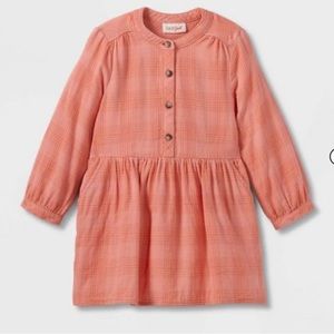 Cat & Jack orange plaid dress long sleeve 4T
